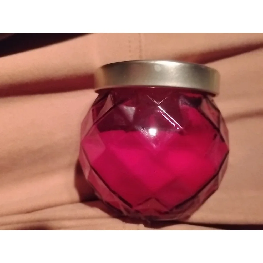 Pair of Candles Glass‎ Containers Red Green Colored  Light Catching Design